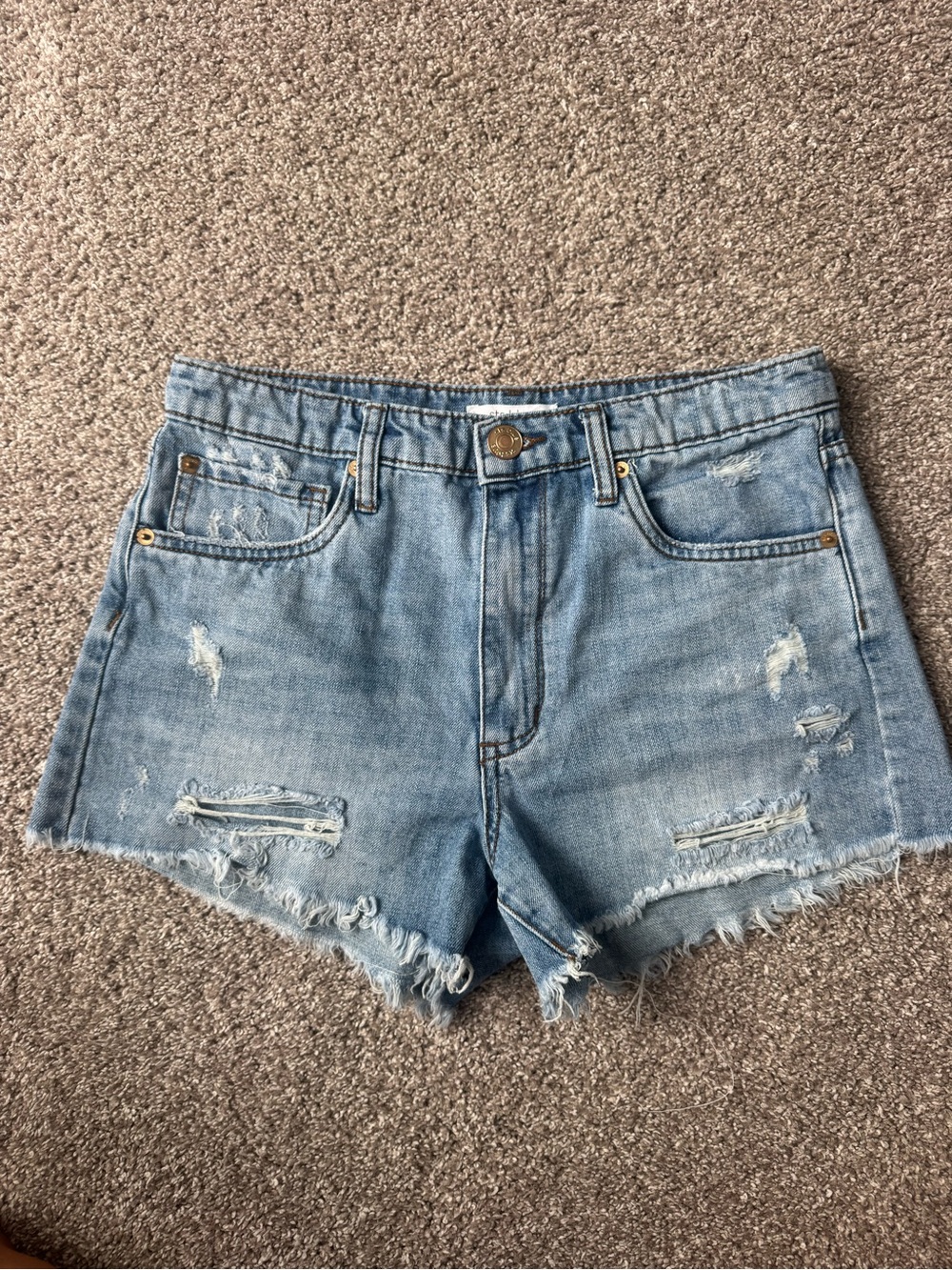 Sts blue Layne high rise Light Blue Denim Frayed Hem Women’s Shorts